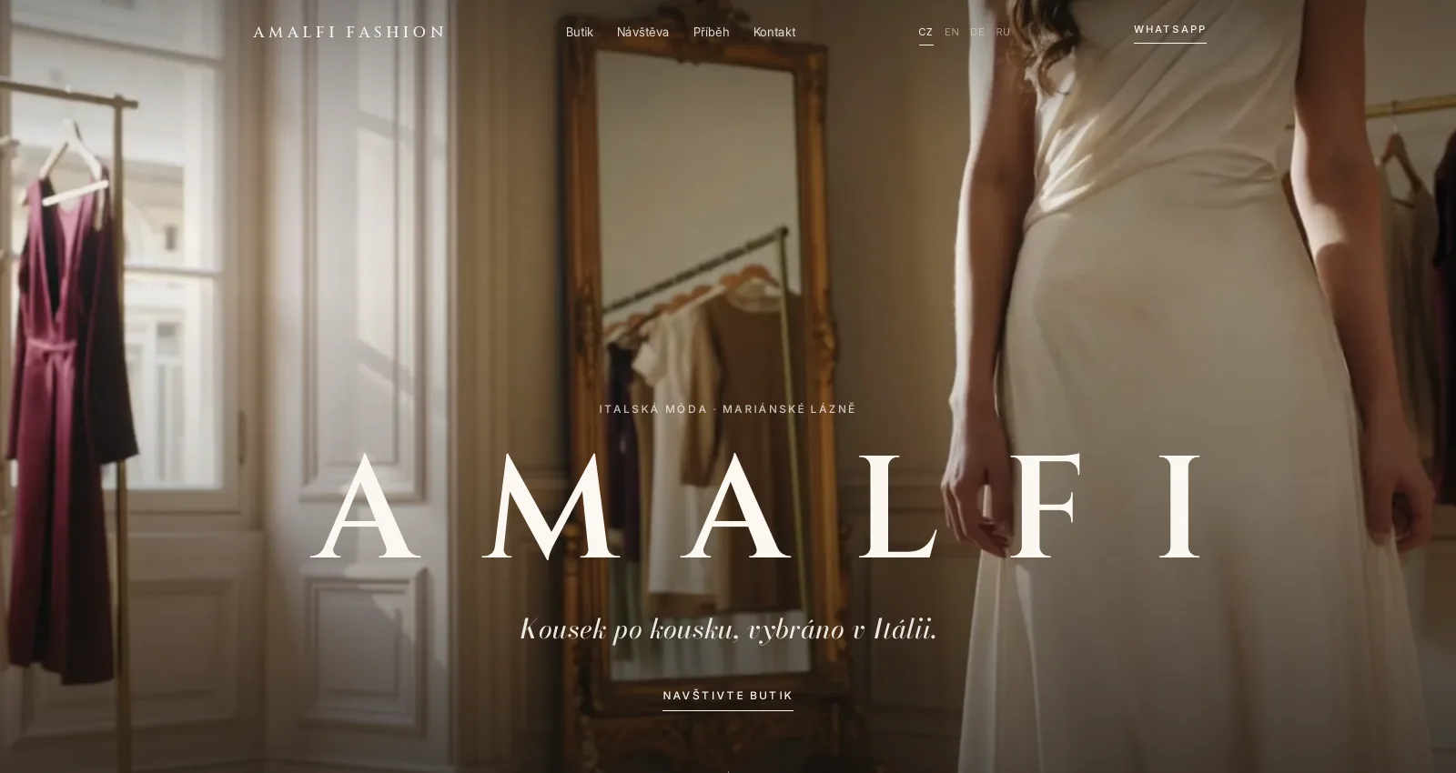 Web butiku Amalfi Fashion v prohlížeči